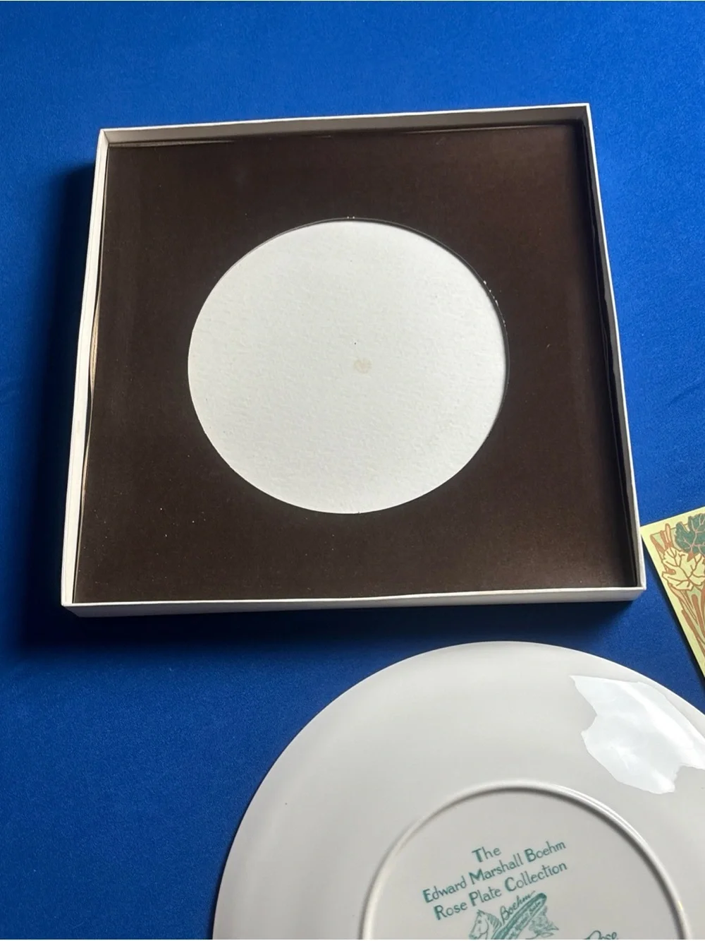 Edward Marshall Boehm White Masterpiece & Yellow Peace Rose  Collector Plates
